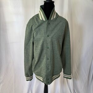 Brooklyn Cloth Green Bomber Jacket with Ribbed Detailing